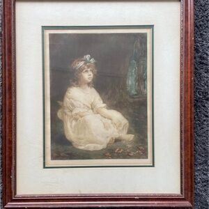 Framed Vintage Art Print with Wooden Frame